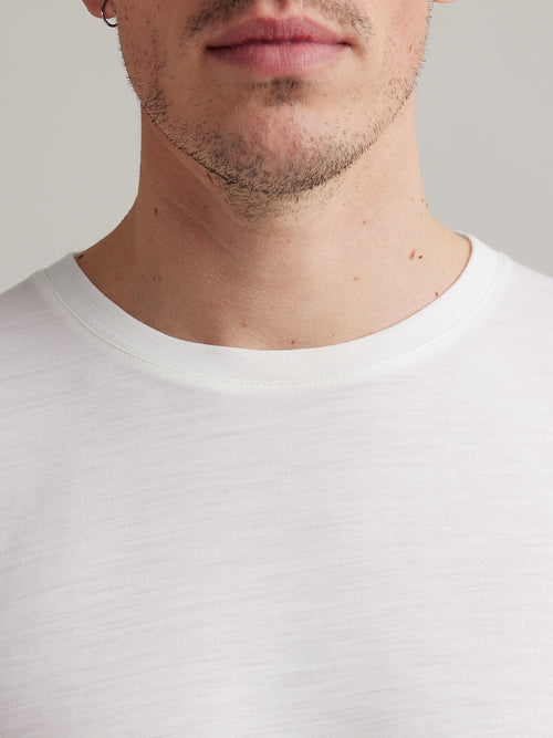merinowol T-shirt van Wolk in wit met ronde hals voor mannen